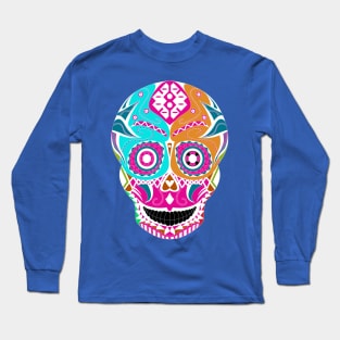 death mask in mexican technicolor ecopop Long Sleeve T-Shirt